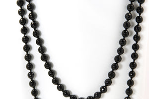 Necklace - Beaded Black Onyx 56"