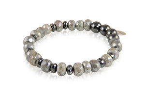 KenSuJewelry Bracelet Labradorite, Hematite and with Silver Spacers