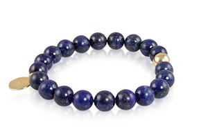 KenSuJewelry Bracelet Lapis Lazuli Beads and Silver GP Spacers