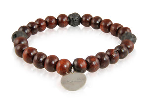 KenSuJewelry Bracelet with Rosewood and Black Lava