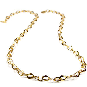 Necklace - Handmade Gold Plated Sterling Silver Link Chain 23.5" & 36"