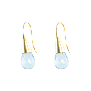 KenSuJewelry Cone GP Earrings with B.Topaz Front