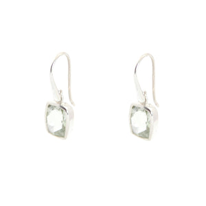 KenSu Jewelry Dangle Earrings - with Green Amethyst Signature Collection Hand Made Jewelry