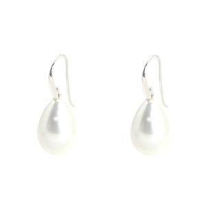 KenSu Jewelry Drop Earrings - with White Swarovski Pearl Hand Made Jewelry