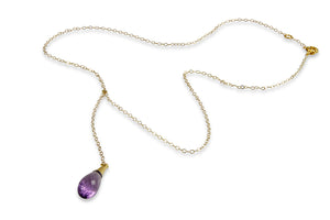 Gold Filled Necklace with Amethyst Pendant