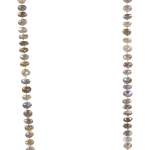 Necklace - Beaded Labradorite Stones 34"