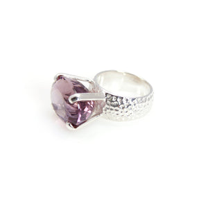 Ring - Prong Amethyst Oval Cut Sterling Silver