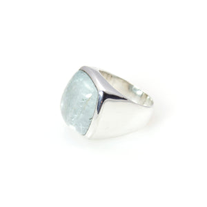 Ring - Signature Aquamarine Cabochon Sqaure Cut Sterling Silver