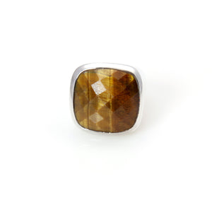 Ring - Signature Tiger Eye Square Cut Sterling Silver