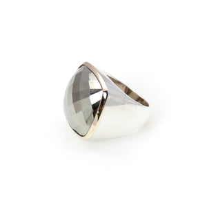 Ring - Signature Pyrite Sqaure Cut 14ct Gold & Sterling Silver