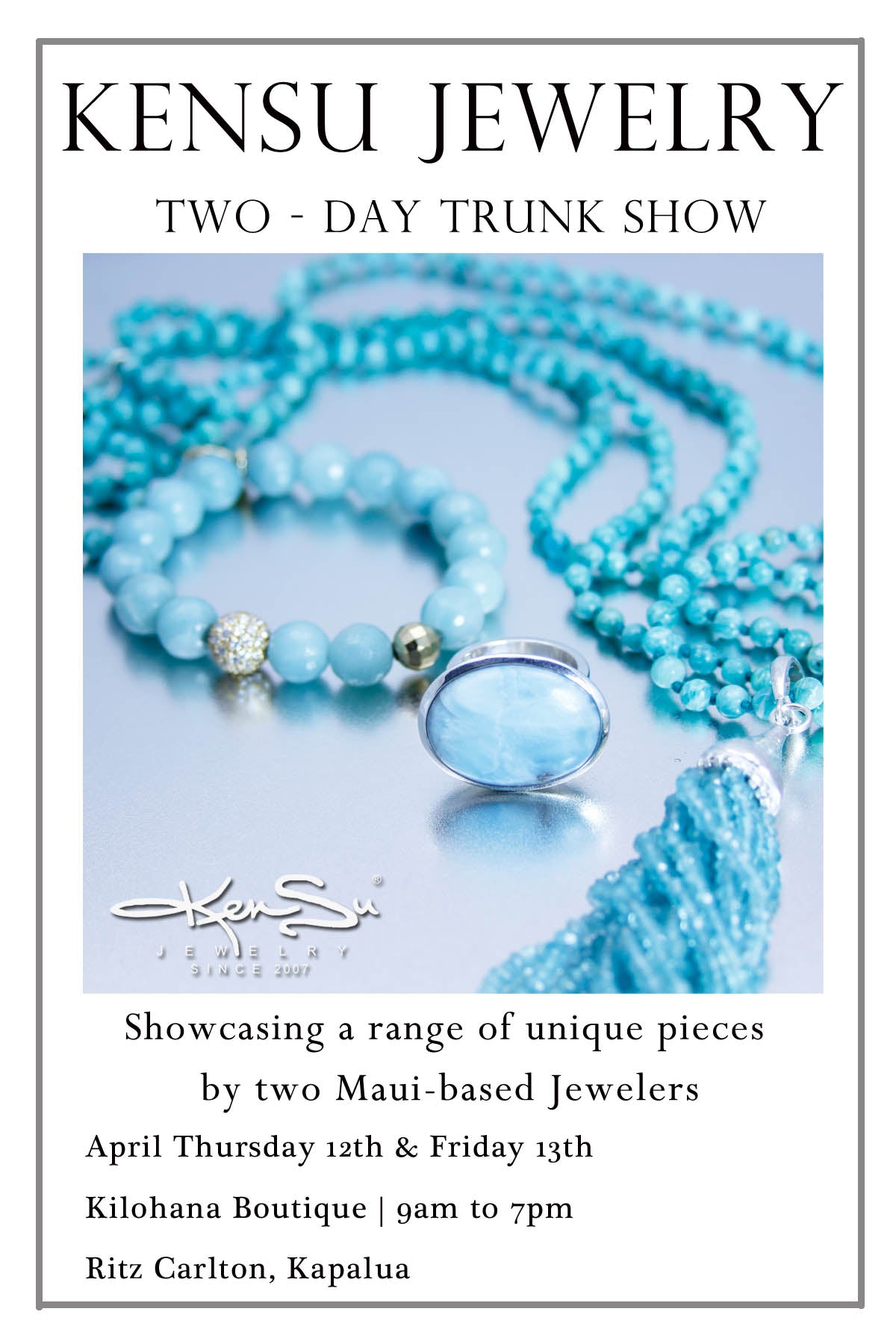 KenSu Jewelry at the Ritz Carlton Kapalua Maui 