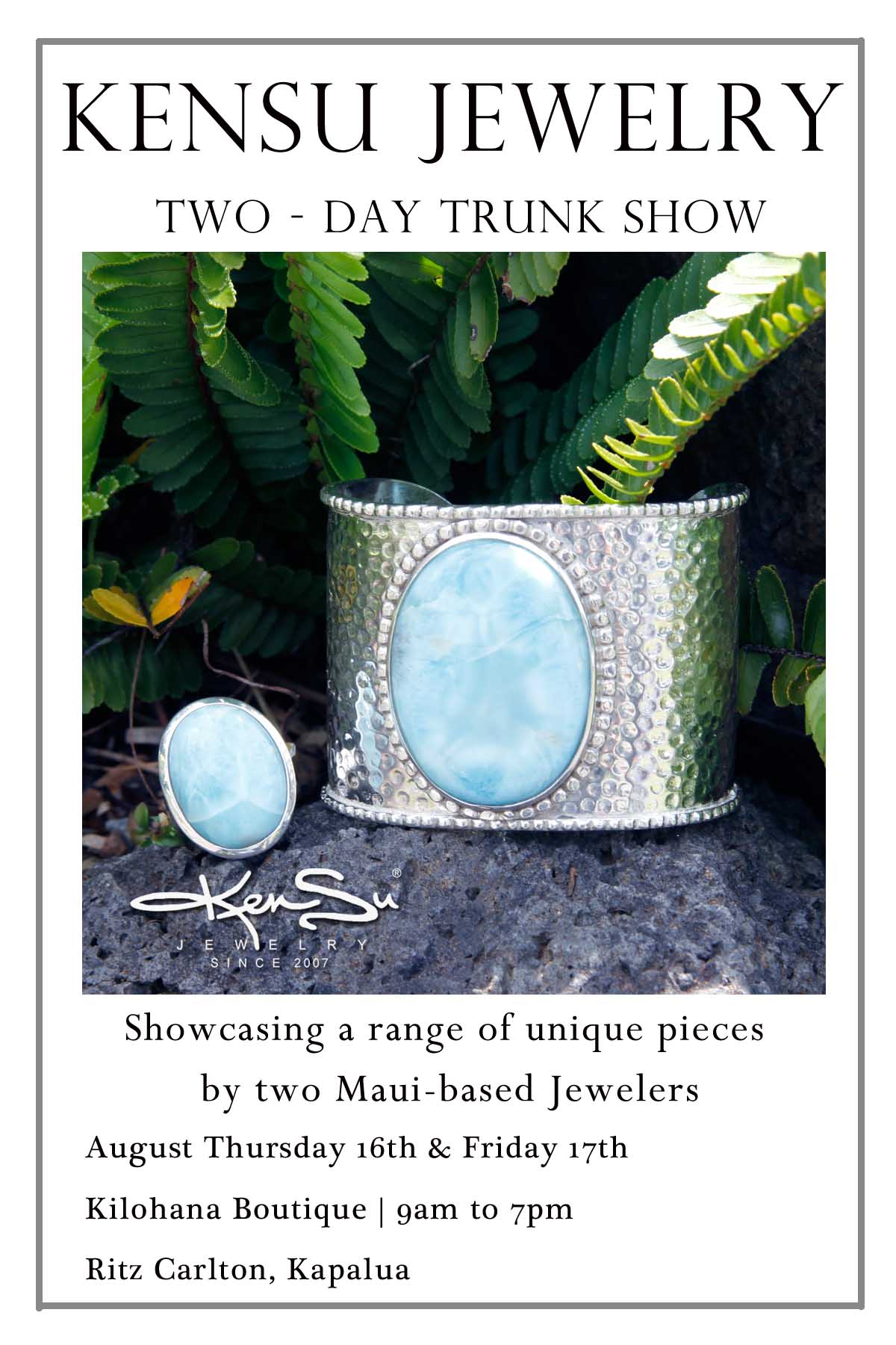 KenSu Jewelry at the Ritz Carlton Kapalua Maui 