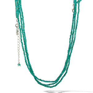 3 Line Green Aventurine Bead Necklace 