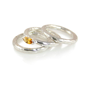 KenSuJewelry Band Triple Stuck Rings with Citrine 