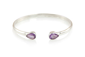 KenSuJewelry Bangle with Amethyst Drop Stones