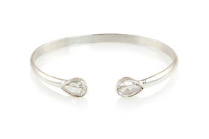 KenSuJewelry Bangle with Crystal Quartz Drop Stones