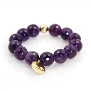 KenSu Jewelry Amethyst Bead Bracelet Hand Made Jewelry