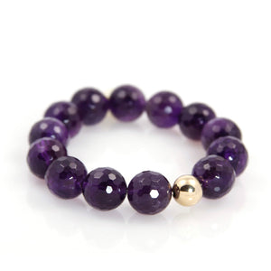 KenSu Jewelry Amethyst Bead Bracelet Hand Made Jewelry