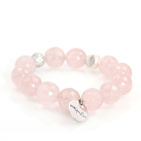 KenSu Jewelry Rose Quartz Bracelet Hand Made Jewelry