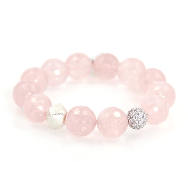 KenSu Jewelry Rose Quartz Bracelet Hand Made Jewelry