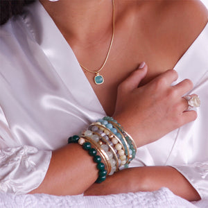 KenSuJewelry Bracelet with Lemon Quartz Beads and GP Spacer