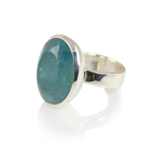 KenSuJewelry Bowl Ring with Aquamarine Vertical 