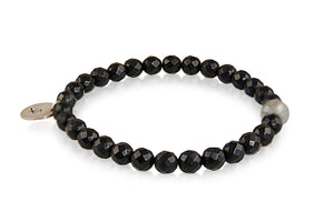 KenSuJewelry Bracelet Black Onyx Small Beads, Labradorite and with Silver GP Spacers