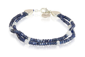 KenSuJewelry Bracelet Blue Sapphire with Rainbow Moonstone