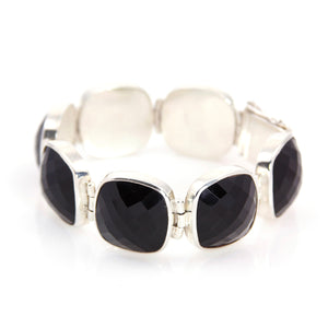 KenSu Jewelry Sterling Silver Bracelet with Black Onyx - Signature Collection Hand Made Jewelry