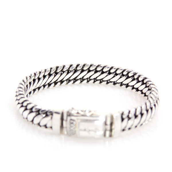 KenSu Jewelry men bracelet classic snake chain link hand made jewelry