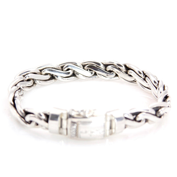 KenSu Jewelry men bracelet classic twist chain link hand made jewelry