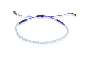 KenSuJewelry Bracelet with Aquamarine Round Beads