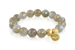 KenSuJewelry Bracelet with Labradorite Beads and GP Spacer