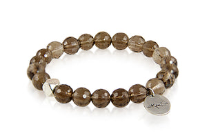 KenSuJewelry Bracelet with Smokey Quartz and Silver Spacer