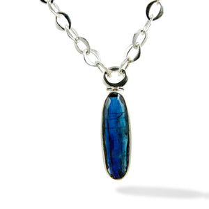 Chain Pendant Necklace with Kaynite Front View