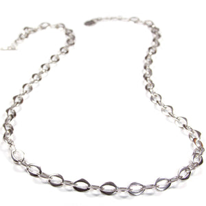 Necklace - Handmade Sterling Silver Link Chain  36"