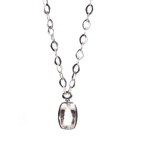 Necklace - Pendant & Handmade Link Chain Crystal Quartz Sterling Silver