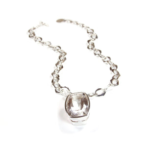 Necklace - Pendant & Handmade Link Chain Crystal Quartz Sterling Silver