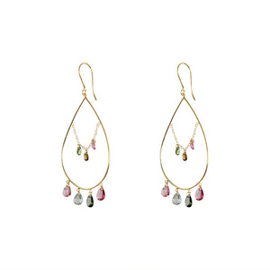 KenSuJewelry Colourfull Earrings with Mixed Tourmaline Dark
