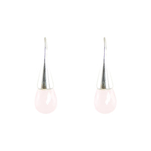 KenSuJewelry Cone Earrings with Rose Quartz Front