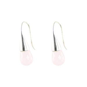 KenSuJewelry Cone Earrings with Rose Quartz Front