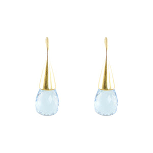 KenSuJewelry Cone GP Earrings with B.Topaz Front