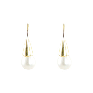 KenSuJewelry Cone GP Earrings with Fresh W. Pearls 