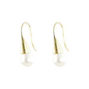 KenSuJewelry Cone GP Earrings with Fresh W. Pearls 