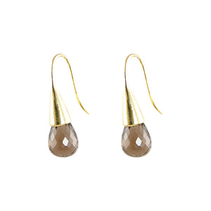 KenSuJewelry Cone GP Earrings with Smokey Quartz 