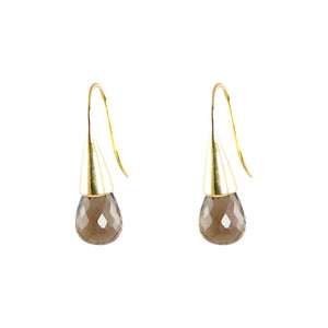 KenSuJewelry Cone GP Earrings with Smokey Quartz 