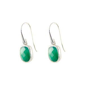 KenSuJewelry Dangle Earrings with Green Agate 