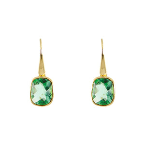 KenSuJewelry Dangle GP Earrings with Green Fluorite 
