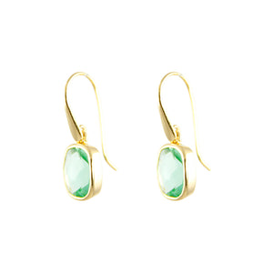 KenSuJewelry Dangle GP Earrings with Green Fluorite 