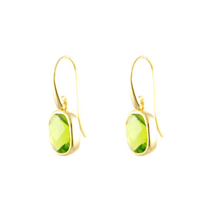 KenSuJewelry Dangle GP Earrings with Peridot 